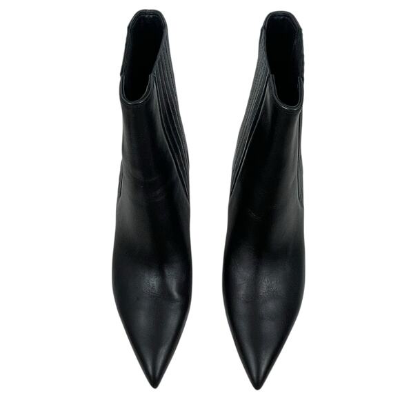 Veronica Beard Lisa Leather Mid Heel Ankle Bootie Boots Black Size 9.5M - Picture 6 of 13